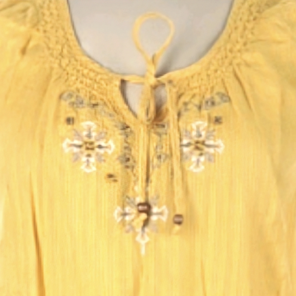 🧡 Sonoma Goods For Life Yellow Peplum Top - Picture 4 of 6